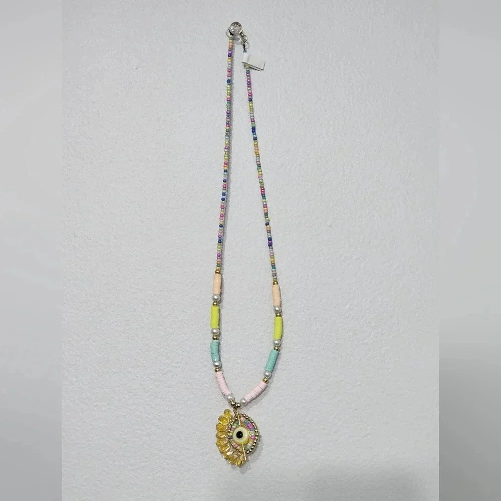 Handmade  colorful evil eye necklace
